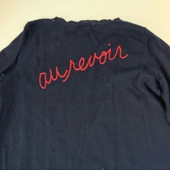 JOIE BONJOUR AU REVOIR WOOL EMBROIDERED SWEATER S - Picture 8 of 10